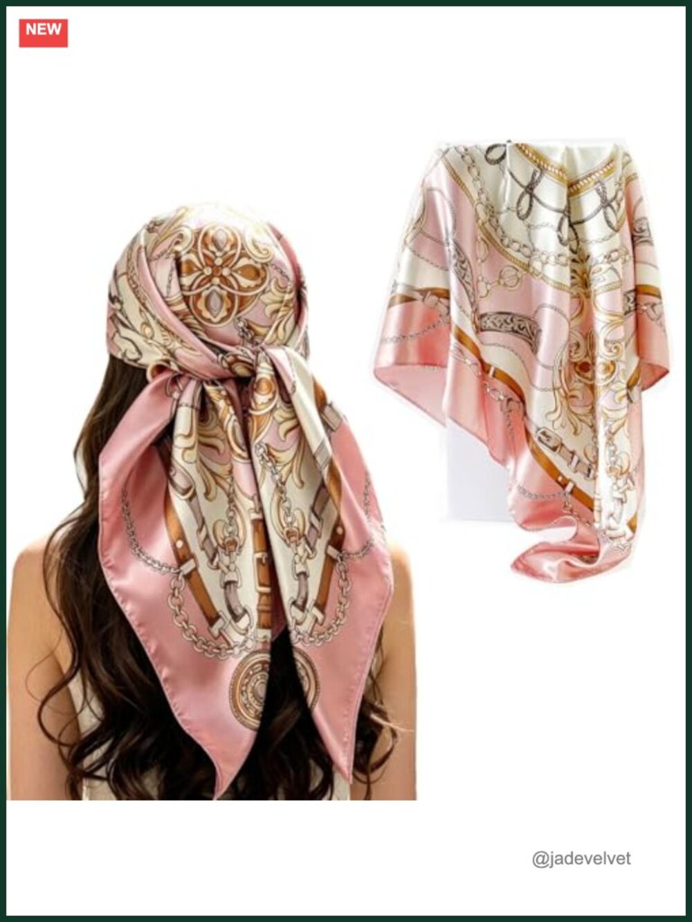 Silk Like Head Scarf Women Satin Hair Wrap 35x35 Hand Wash